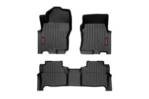 Nissan Frontier Floor Mats - Front + Rear - Rough Country - Heavy Duty Floor Mats - '22-'23